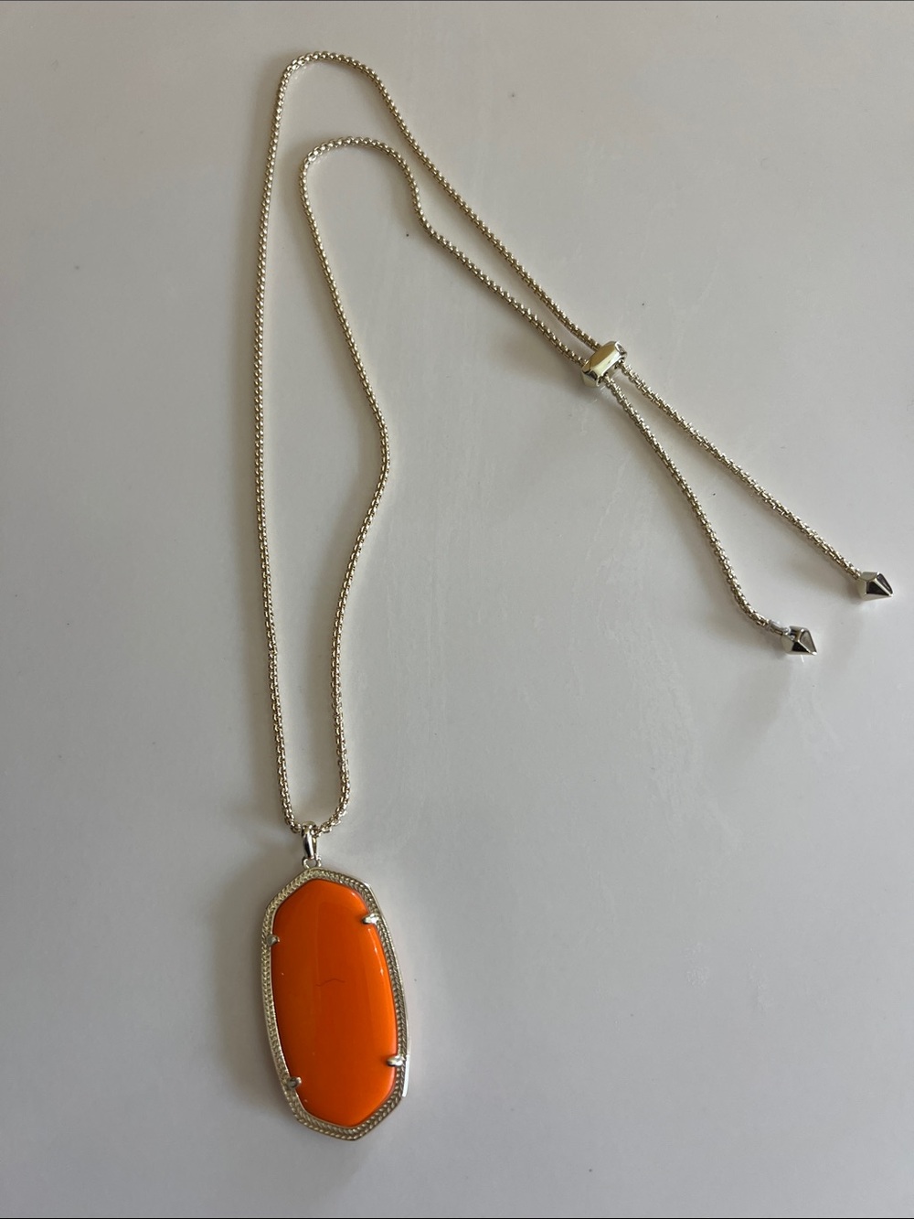 Kendra Scott Orange Elle Pendant Necklace in gold